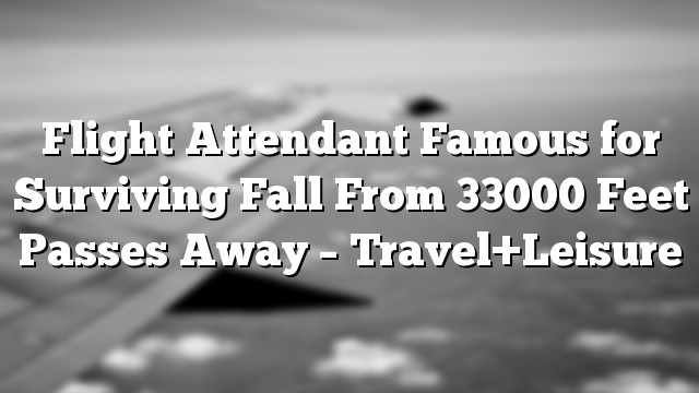 Flight Attendant Famous for Surviving Fall From 33000 Feet Passes Away – Travel+Leisure