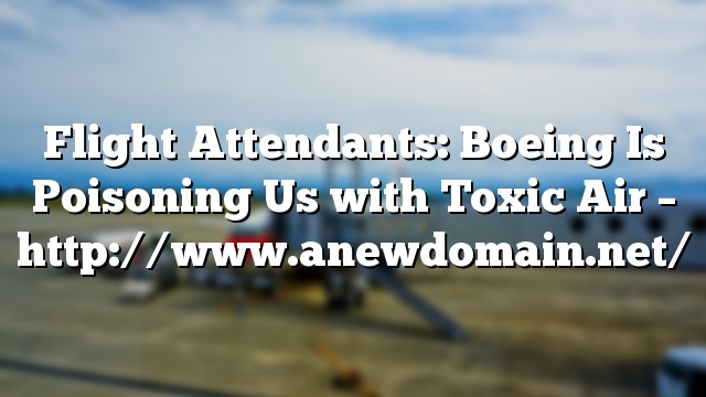 Flight Attendants: Boeing Is Poisoning Us with Toxic Air – http://www.anewdomain.net/